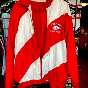 Arkansas razorback windbreaker. Top/bottom
